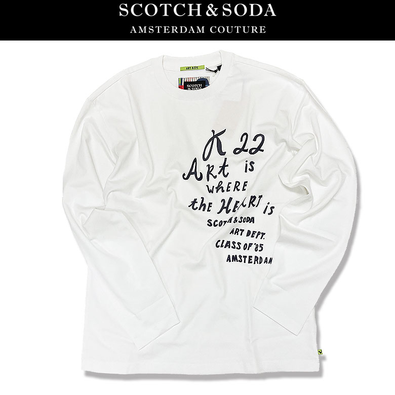 【SCOTCH&SODA】 スコッチアンドソーダ Tシャツ 長袖 ロングスリーブ 手描きグラフィック リラックスフィット メンズ カジュアル 181704