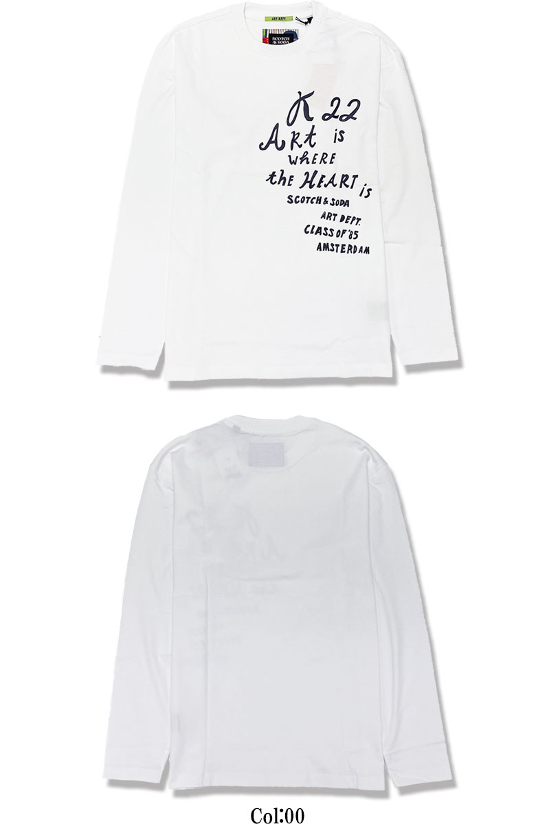 【SCOTCH&SODA】 スコッチアンドソーダ Tシャツ 長袖 ロングスリーブ 手描きグラフィック リラックスフィット メンズ カジュアル 181704