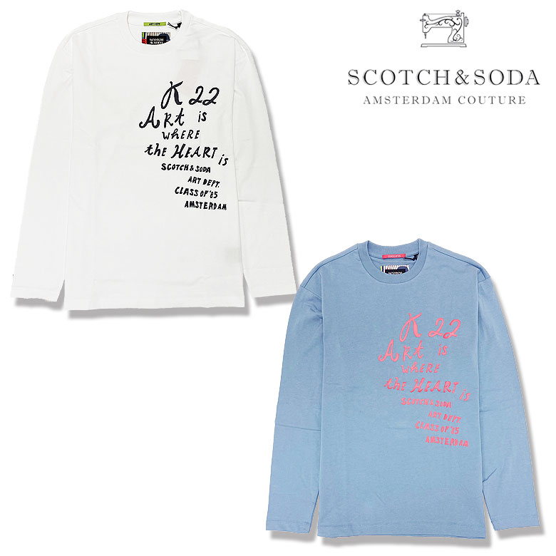 【SCOTCH&SODA】 スコッチアンドソーダ Tシャツ 長袖 ロングスリーブ 手描きグラフィック リラックスフィット メンズ カジュアル 181704