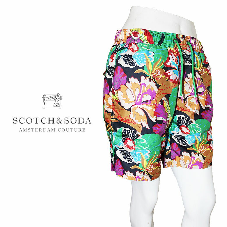 【SCOTCH&SODA】スコッチアンドソーダ 水着 スイムショーツ サーフ ショーツ フラワー 花柄 海 夏 浜辺 ビーチ メンズ カジュアル