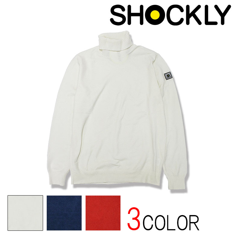 【shockly】ショックリー タートルネックニット ニットセーター ハイネック インナー 保温 防寒 秋 冬 薄手 大人 メンズ カジュアル