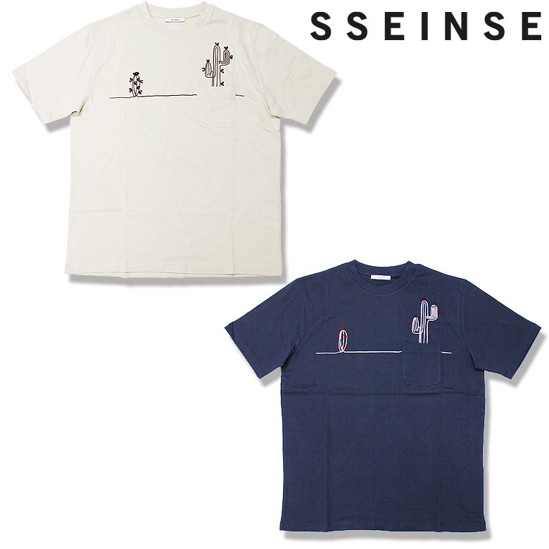 Rakuten - 【SSEINSE】センス Tシャツ 半袖 カットソー 胸ポケット ステッチ プリント おしゃれ メンズ カジュアル