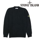 【STONE ISLAND】ストーンアイランド ニットセーター クルーネック ラムウール コンパスパッチ 上品 長袖 ロゴ 7ゲージ メンズ