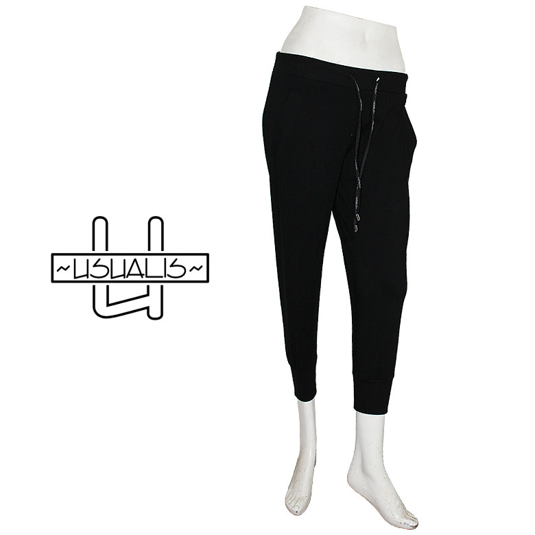 ��10%OFF�� ��USUALIS�ۥ����ꥹ ���祬���ѥ�� ���祰�ѥ�� �������åȥѥ�� RHINESTONE DESIGN JOGGER PANTS ����...