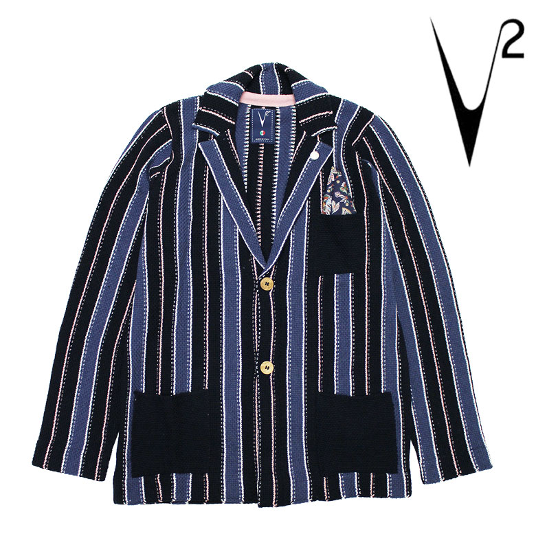 Rakuten - 【v2brand】ブイツー ジャケット テーラードジャケット GIACCA GESSATA 3色編み ピンバッジ ハンカチーフ メンズ ライトアウター