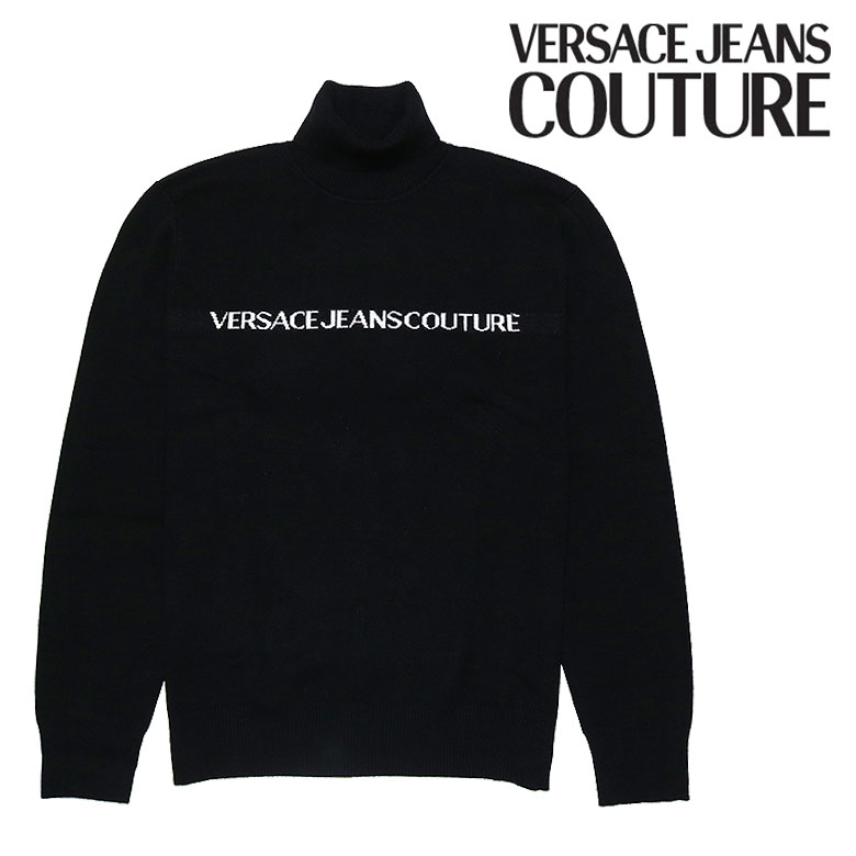 【VERSACE JEANS COUTURE】ヴェルサーチェ・ジーンズ・クチュール タートルネックニット KNIT ブランドロゴ 定番 秋冬 COUTURE 上...