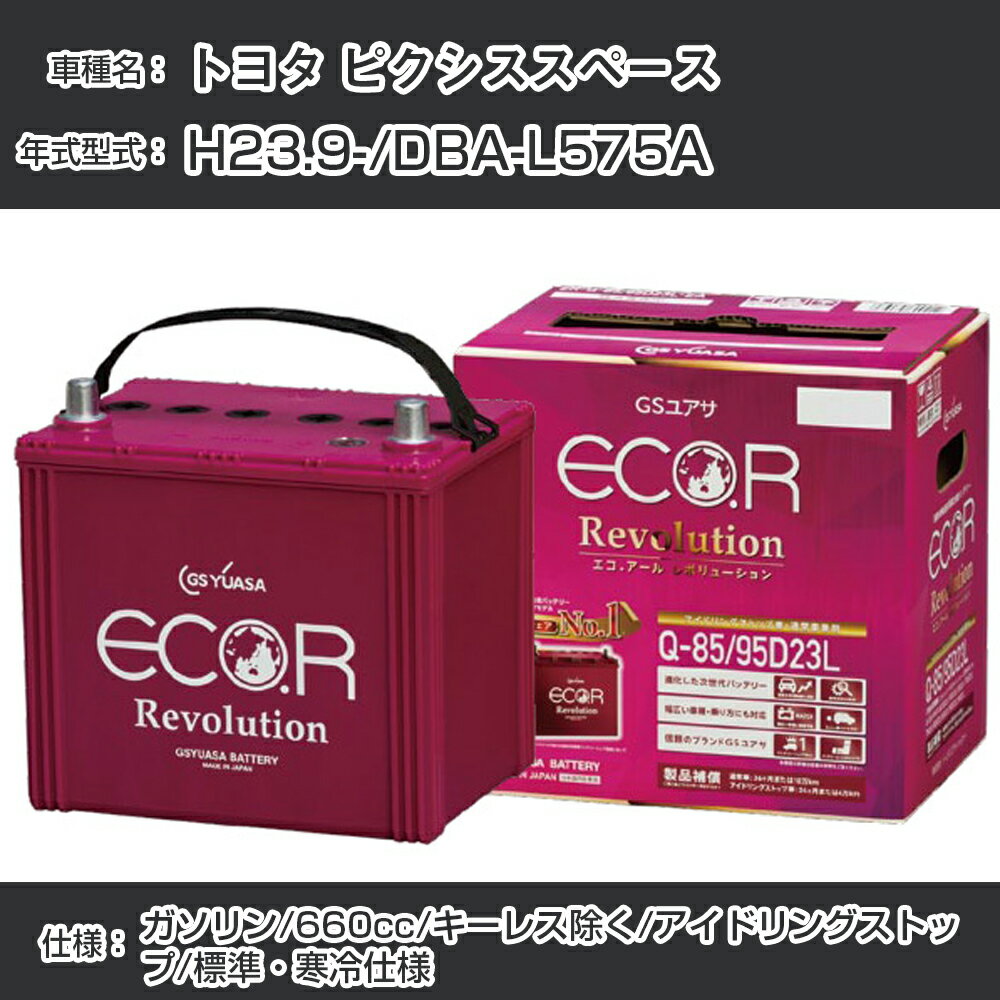 トヨタ ピクシススペース バッテリー H23.9-/DBA-L575A キーレス除く/標準・寒冷仕様/アイドリングストップ車 参考適合 GSユアサ ECO.R アイドリングストップ車専用 ER-M-42/55B20L【H21001】