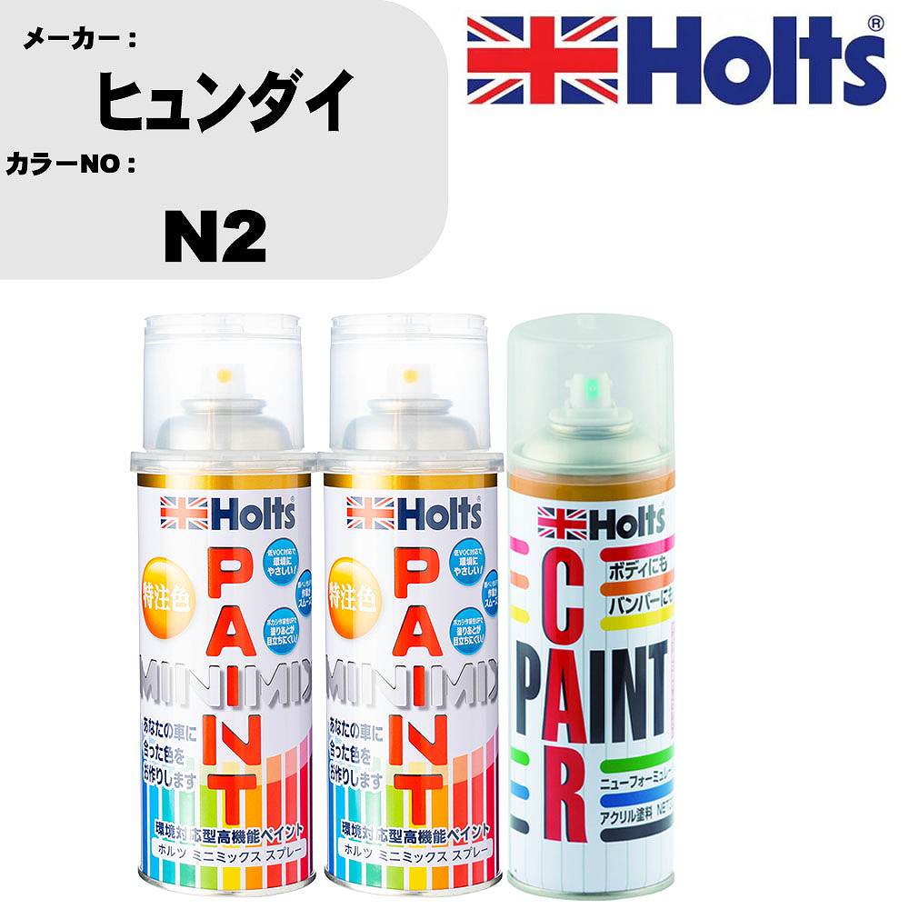 車 塗装 スプレー ヒュンダイ N2 ペイントスプレー+ボカシ剤(MH11608)セット カラースプレー ホルツ MINMIX ミニミックス オーダーカラー 補修 カーペイント車 傷消し キズ 直し 【TU&SP】(スプレー+ぼかし剤)
