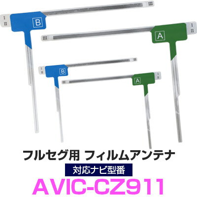 パイオニア AVIC-CZ911 対応 フルセグ フィルムアンテナ ナビ交換 互換 乗せ換え アンテナ フロントガラス 純正 交換タイプ 互換品 2枚セット カー用品 85E42946S01 送料無料