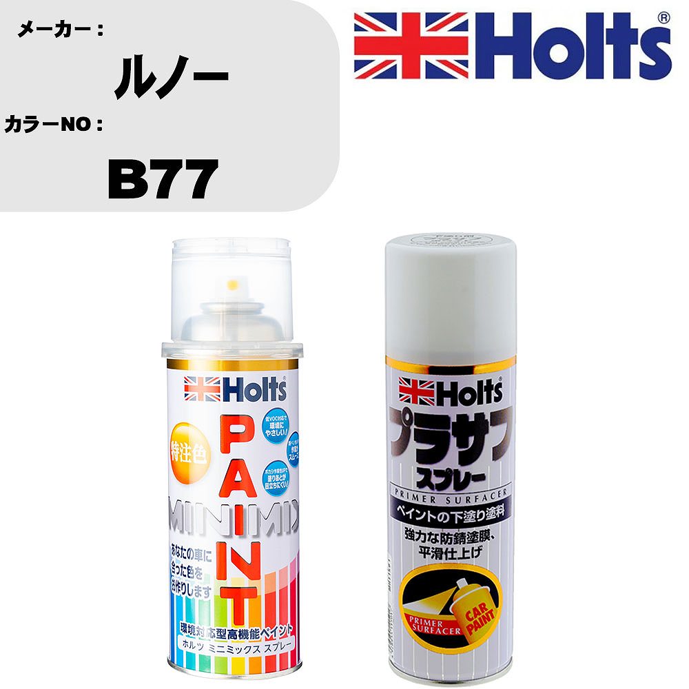 車 塗装 スプレー ルノー B77 ペイントスプレー+プラサフホワイト(MH11501)セット カラースプレー ホルツ MINMIX ミニミックス オーダーカラー 補修 カーペイント【TU&SP】