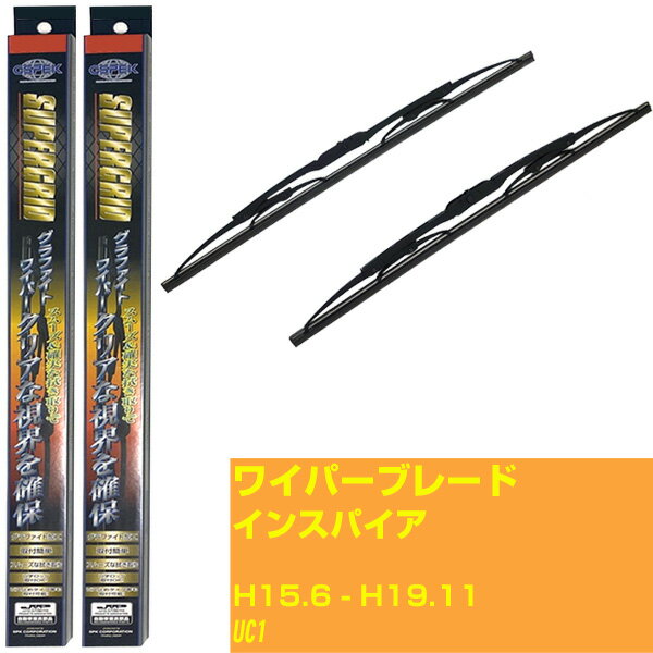 【スーパーグリッドワイパー】ワイパーブレード フロント2本セット ホンダ インスパイア H15.6-H19.11/UC1 グラファイト 【品番：sg65x1 sg45x1】 【H10ZKN】