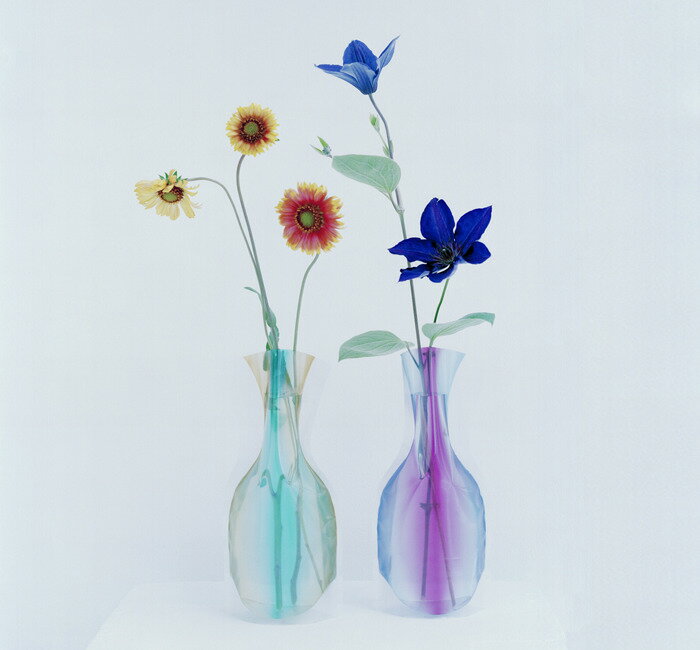 ディーブロス 花瓶 [D-BROS公式サイト] Flowervase　フラワーベース　ジェリーグレープ　ビニール製の花瓶　美しいグラデーションのデザイン 　一輪挿し　花器　プチギフト　おしゃれ／D-BROS