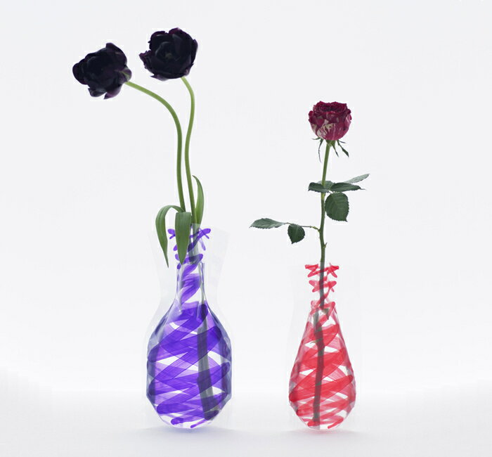 ディーブロス 花瓶 【D-BROS公式サイト】Flowervase　フラワーベース　ビニール製の花瓶　デザイナーの手書きのデザイン 815F-BO 　一輪挿し　花器　プチギフト　おしゃれ／D-BROS