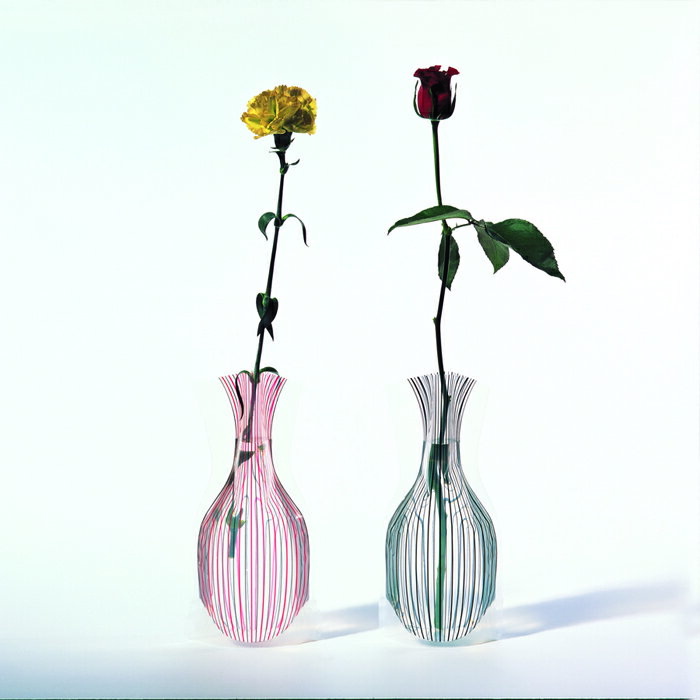 [D-BROS公式サイト] Flowervase　フラワーベース　ストライプ　ビニール製の花瓶　シンプルな線のデザイン　一輪挿し　花器　プチギフト　おしゃれ／D-BROS