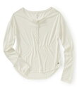 【正規品】エアロポステール レディース■long sleeve shimmer loose henley■クリーム■50%polyester,50%rayon【...