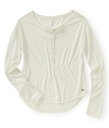 【正規品】エアロポステール レディース■long sleeve shimmer loose henley■クリーム■50 polyester,50 rayon【0825】