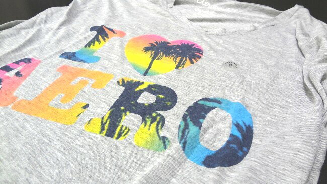 【正規品】エアロポステール 半袖 シャツ◆aero love island graphic t◆ライトヘザーグレー◆100% cotton◆レディース【あす楽対応_関東】【0825】