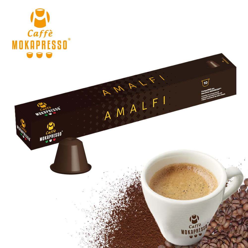 1箱（10カプセル）MOKAPRESSO モカプレッソ カプセルコーヒーAMALFI アマルフィ強さ（8/10）Made in Italyイタリアンコーヒー