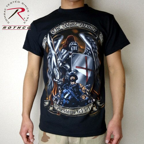 【正規品】ロスコ ■メンズ■BLACK INK “PUT ON THE WHOLE ARMOR OF GOD” T-SHIRT■ブラック■100 COTTON【あす楽対応_関東】【0825】