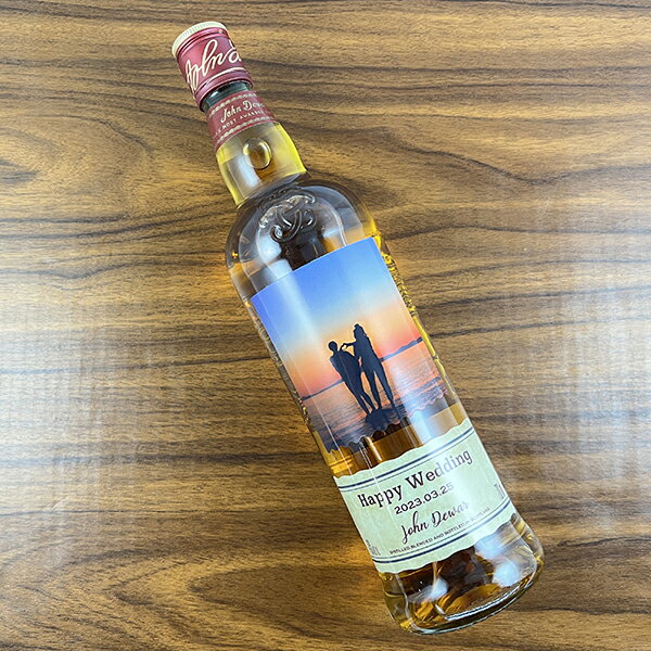 【お買い物マラソン★先着クーポン】好きな写真で作れる デュワーズホワイトラベル 700ml　名入れラベル 名前入り ギフト 男性 女性 誕生日 プレゼント 結婚祝い 還暦祝い 古希 退職祝い 開店祝い お祝い 贈り物 父の日