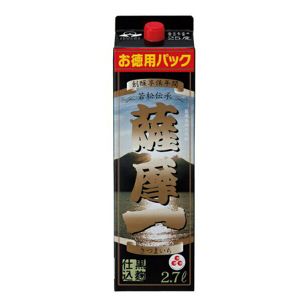 樂天商城 - 【芋 いも 焼酎 パック】薩摩一 黒麹仕込み 2700mlパック