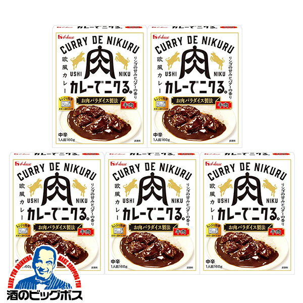 レトルトカレー ビーフカレー 5個セット 送料無料 ハウス食品 カレーでニクる。牛肉 160g×5個(005)『FSH』