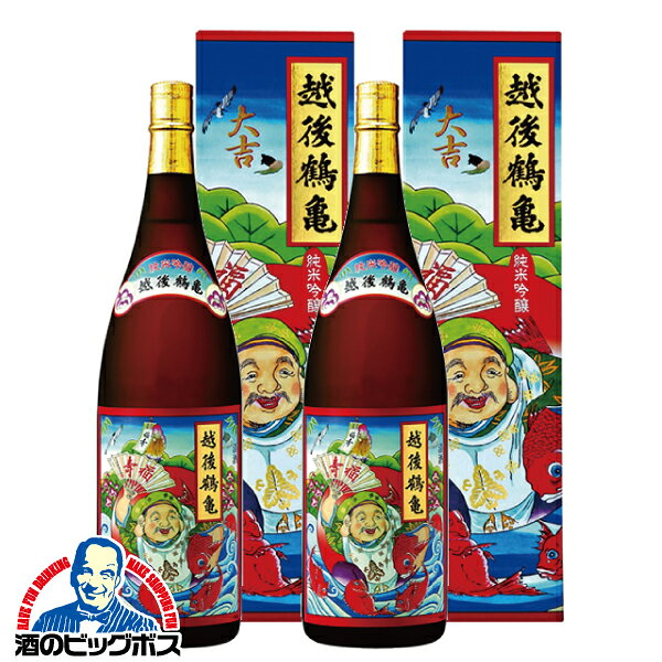 樂天商城 - 日本酒 純米吟醸 【本州のみ 送料無料】越後鶴亀 招福神 純米吟醸 化粧箱入り 1800ml×2本《002》『FSH』