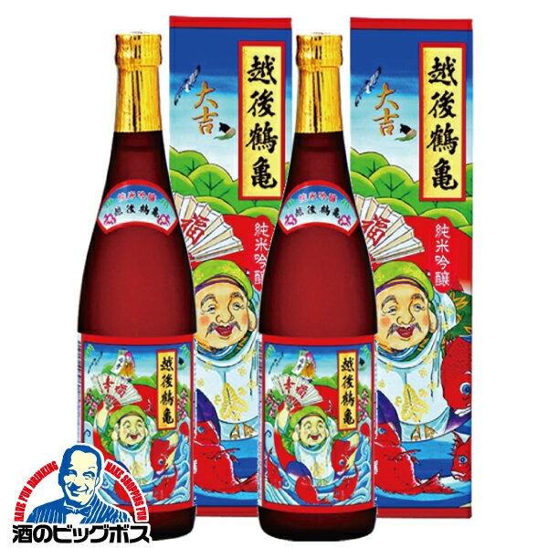 樂天商城 - 日本酒 純米吟醸 【本州のみ 送料無料】越後鶴亀 招福神 純米吟醸 化粧箱入り 720ml×2本《002》『FSH』