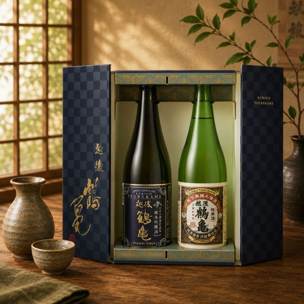 日本酒ギフト 飲み比べセット 純米 吟醸 【本州のみ 送料無料】越後鶴亀 ハレの日 ギフトセット EH-40 720ml×2本セット『OMS』 お中元 父の日 日本酒 ギフト