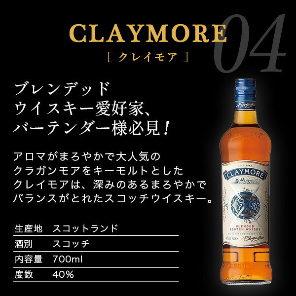 ドリームクラフト&ビッグボスの2本 ブレンデッド スコッチ ウイスキー 【本州のみ 送料無料】クレイモア 700ml×2本《002》『OMS』｜アングル2