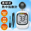【予約販売 7/上旬入荷予定】 黒球式 熱中症指数計 WBGT 測定器 熱中症計 温湿度計 時計表示付き アラーム機能 大画面 カラビナ・ストラップ付 暑さ指数計 温度計 湿度計 屋内 屋外 室内 外 デジタル 学校 オフィス 熱中症対策 HDL-1717