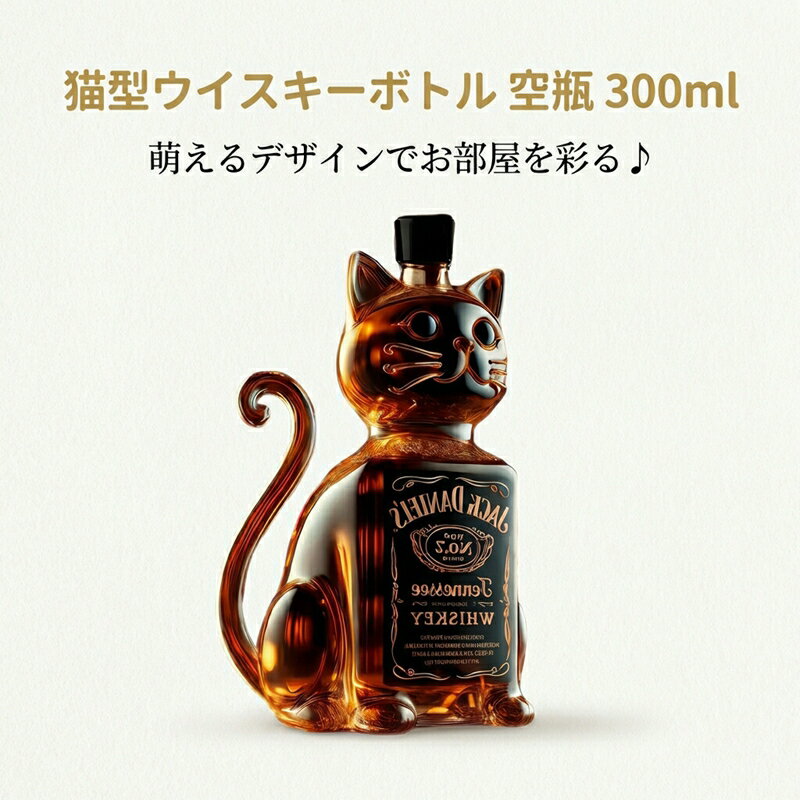【2026年新発売】ウィスキーボトル 耐熱ガラス製 猫 キャット 動物柄ガラス容器 ユニークなガラスデキャンタ ウィスキ一デカンタ 面白いホーム バーデコレーシ...