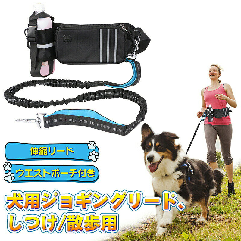 【2026年新発売】犬用リード ウエストパック付き ペットボトル収納 腰ベルト ナイ...