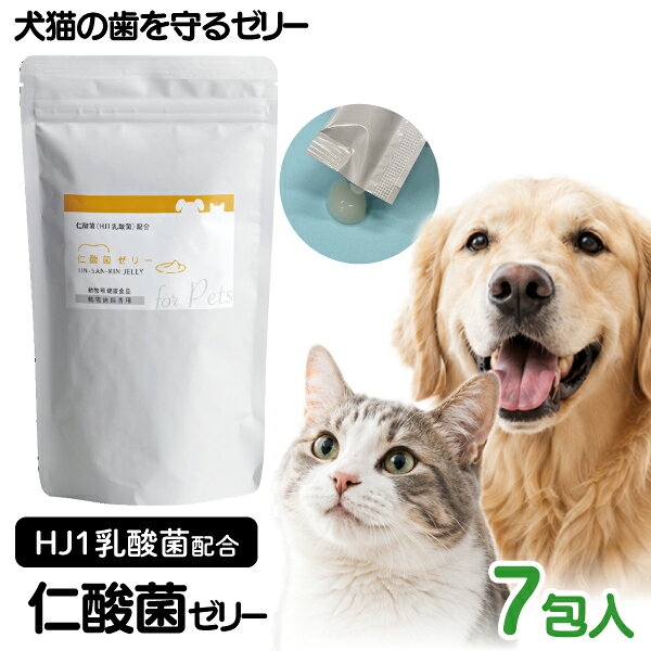 【★10%ポイントバック 8/21 9:59 迄】H&JIN 仁酸菌ゼリー 動物用 7包(5g x 7包) お試し HJ1乳酸菌 サプリメント 犬 猫【JIN-SAN-KIN エイチジンブレス 口腔内ケア 歯周病 善玉菌 乳酸菌 食品 動物病院専用 】【メール便選択で送料無料】