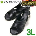 【★エントリー&店内3点購入でP10倍(6/22 20:00-6/27 1:59迄)】ナースシューズ 黒 3L (ソールサイズ24.5cm※一般的なサイズと比べ...