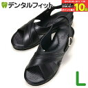 【★エントリー&店内3点購入でP10倍(8/4 20:00-8/11 1:59迄)】ナースシューズ 黒 L (23.5-24.0cm) 1足 / ナースサンダル...