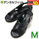 【★エントリー&店内3点購入でP10倍(8/4 20:00-8/11 1:59迄)】ナースシューズ 黒 M (22.5-23.0cm) 1足 / ナースサンダル...