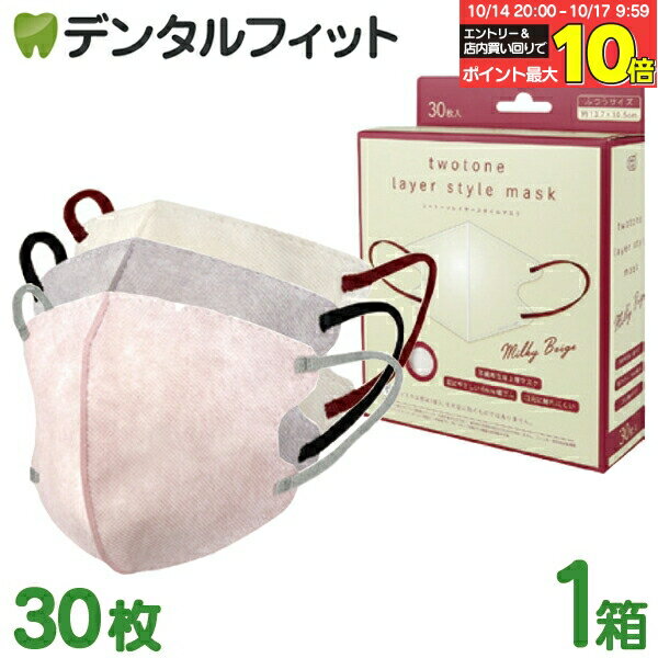 【★エントリーと店内3点購入でP10倍(10/14 20:00-10/17 9:59迄)】MASK LABO マスクラボ 選べるカラー ツートーンレイヤースタイルマスク 1箱(30枚) カラーマスク 血色マスク 肌色マスク ピンク ベージュ グレイ グレー 立体型マスク バイカラーマスク