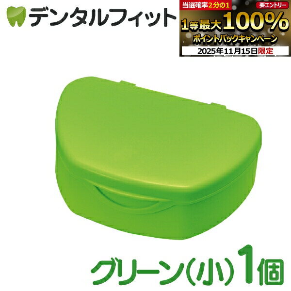 【★ポイント5倍 11/14 10:00-11/16 23:59】抗菌加工入れ歯ケース小 1個 グリーン(国産)