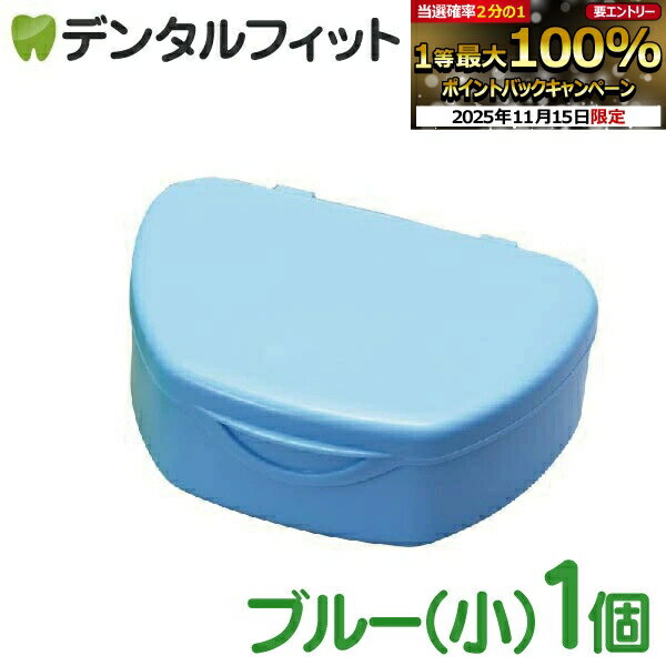 【★ポイント5倍 11/14 10:00-11/16 23:59】抗菌加工入れ歯ケース小 1個 ブルー(国産)