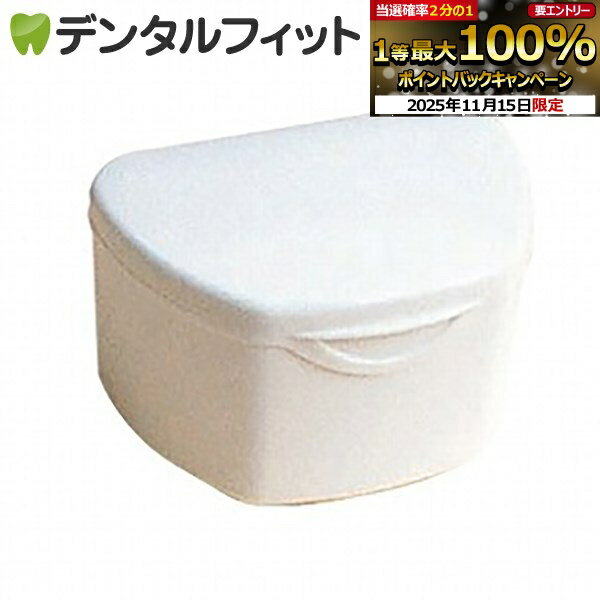 【★ポイント5倍 11/14 10:00-11/16 23:59】抗菌加工入れ歯ケース大 1個アイボリー(国産)