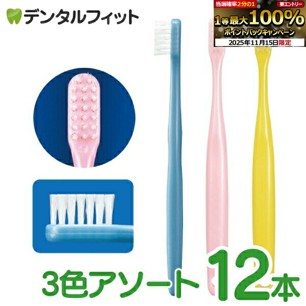 【★ポイント5倍 11/14 10:00-11/16 23:59】Ci Jr.（ジュニア）歯ブラシ 12本 3色アソート スリムヘッド..