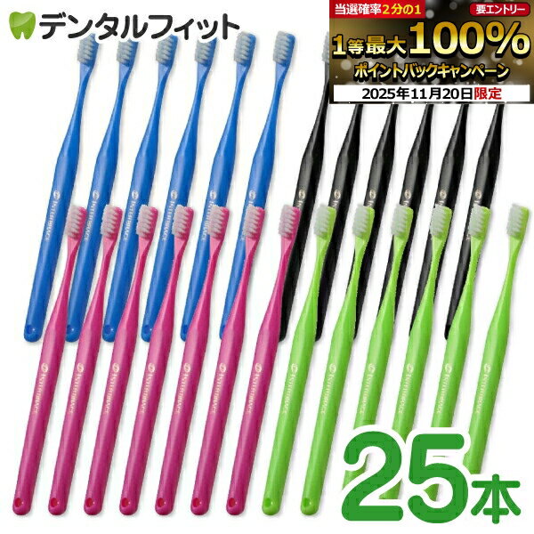 【★ポイント5倍 11/19 23:59迄】オーラルケア 山型 歯ブラシ インターブレイス(ライトグリーン/ピンク/ブルー/ブラック) 25本セット（メール便1点まで） 矯正 歯ブラシ【メール便選択で送料無料】