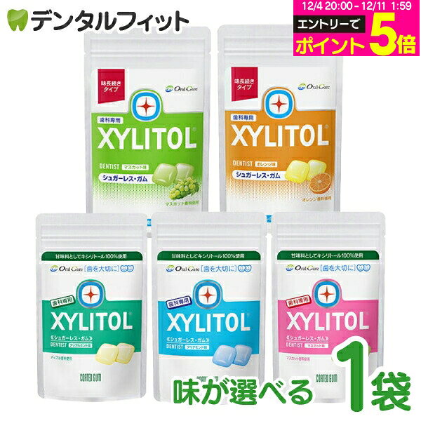 【★エントリーP5倍 12/4-12/11】キシリトールガム 歯科専用 オーラルケア ガム パウチタイプ 35g(21粒相当) (アップルミント/マスカッ..