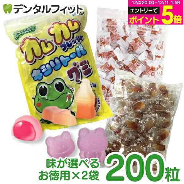 【★エントリーP5倍 12/4-12/11】歯科用キシリトールグミ お徳用 200粒セット (100粒入り×2個) カムカムフレッシュ/グレープ味 キシリコ..