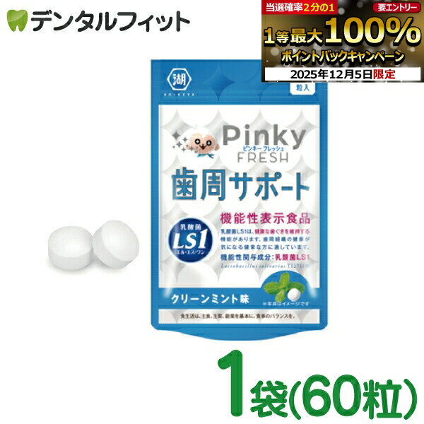 【★エントリーP5倍+先着100円OFFクーポン 12/4-12/11】Pinky FRESH 歯周サポート クリーンミント味 1袋..