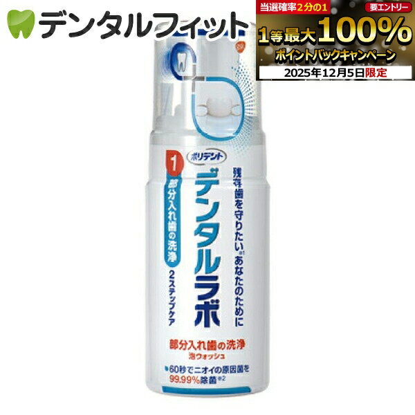 【★エントリーP5倍+先着100円OFFクーポン 12/4-12/11】ポリデント 泡ウォッシュ 入れ歯洗浄剤 1本(125m..