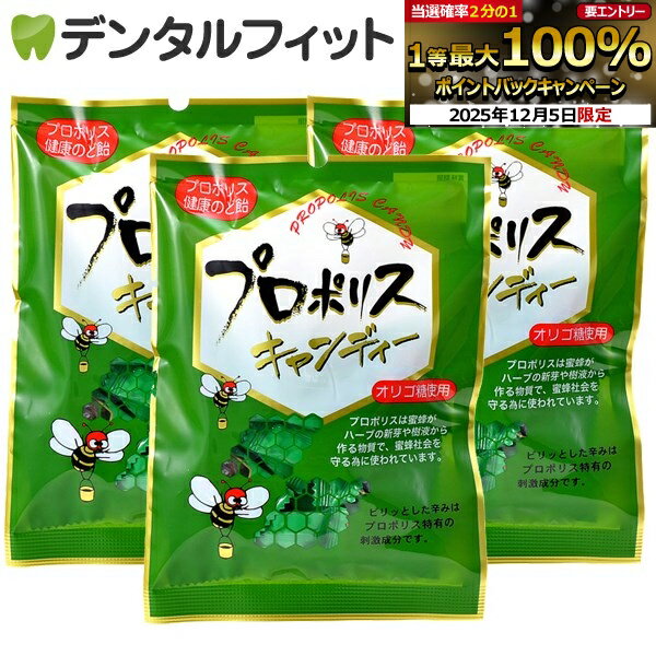 【★エントリーP5倍+先着100円OFFクーポン 12/4-12/11】森川健康堂 プロポリスキャンディ 3袋(100g/袋)..