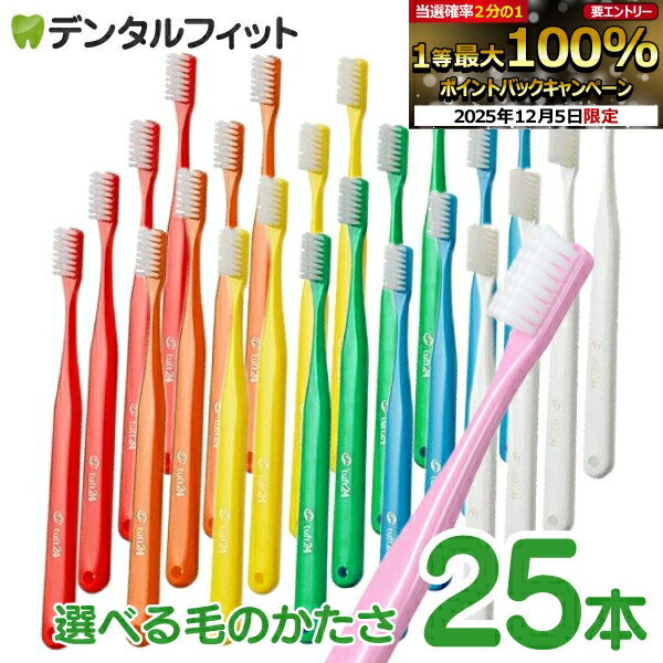 【★エントリーP5倍+先着100円OFFクーポン 12/4-12/11】歯ブラシ タフト24 25本セット オーラルケア 歯科医院用ハブラシ／tuft24（メール便1点まで）【メール便選択で送料無料】