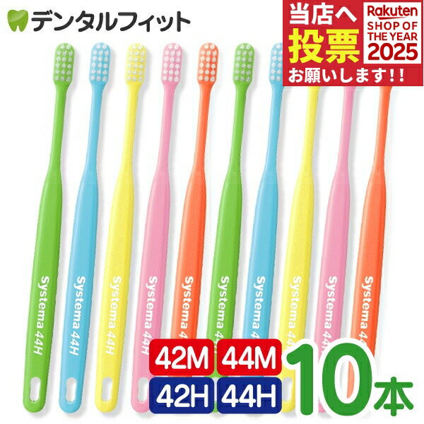 毛の硬さ・ヘッドDENT. / DENT.EX systema 42M/42H/44M/44H 10本入り【ライオン システマ】【メール便選択で送料無料】